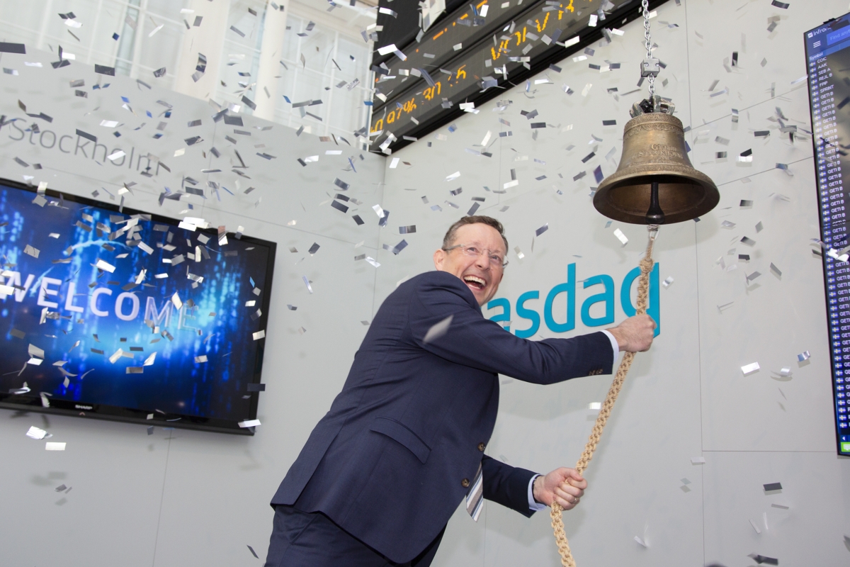 Tony Andersson ringer in Infreas aktie på Nasdaq.